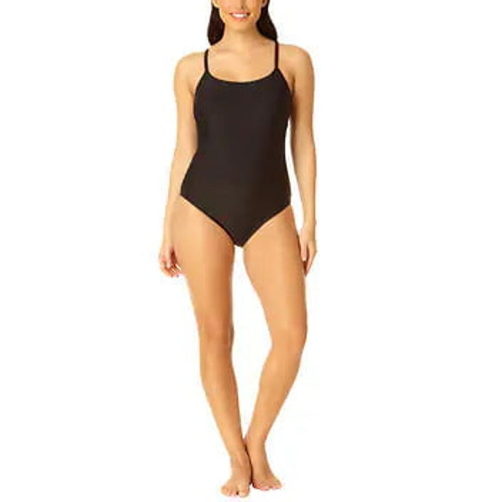 Hurley Women's Black UPF 50+ One-Piece Swimsuit Size Medium